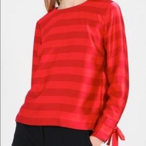 Banana Republic red striped shirt with bows